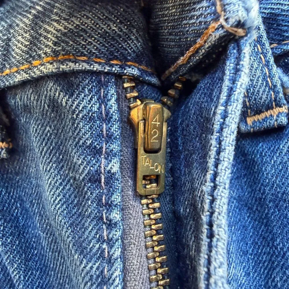 Vintage 70s Levi’s Big E Size 28 Custom Jean Skirt Denim USA Orange Tab